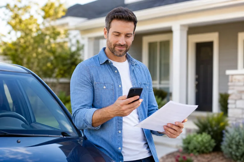 US driver comparing insurance options